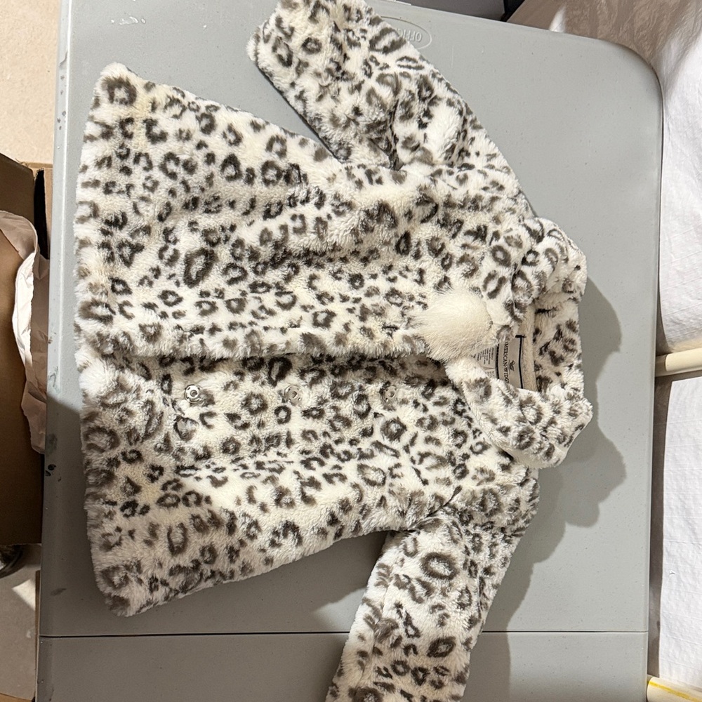 Stylish Leopard Print Faux Fur Coat